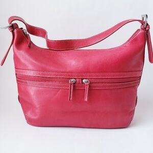 Vintage Tignanello Red Leather Shoulder Bag